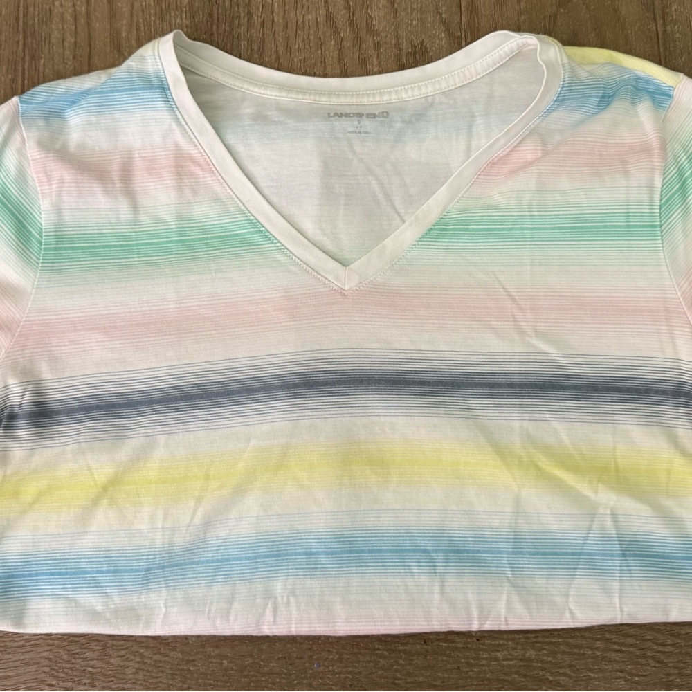Lands' End Pastel V-Neck Tee